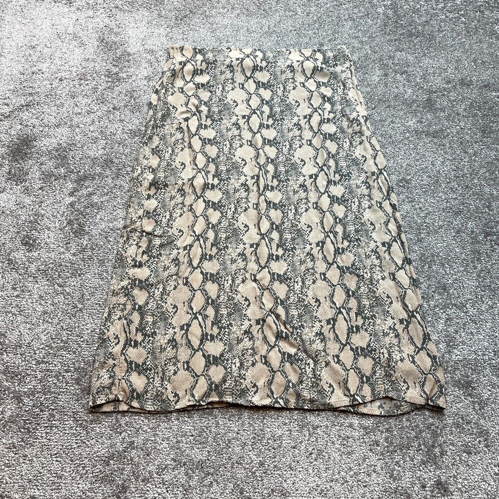 American Eagle Skirt Womens Medium Beige Scaled Striped Stretch Lightweight